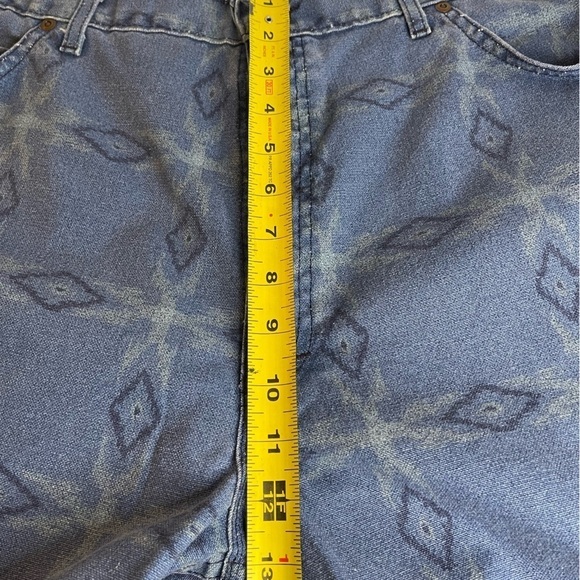 Vintage Sostanza Made in USA Distress Denim Shorts Aztec Pattern | Size 38 Men’s - Picture 2 of 8